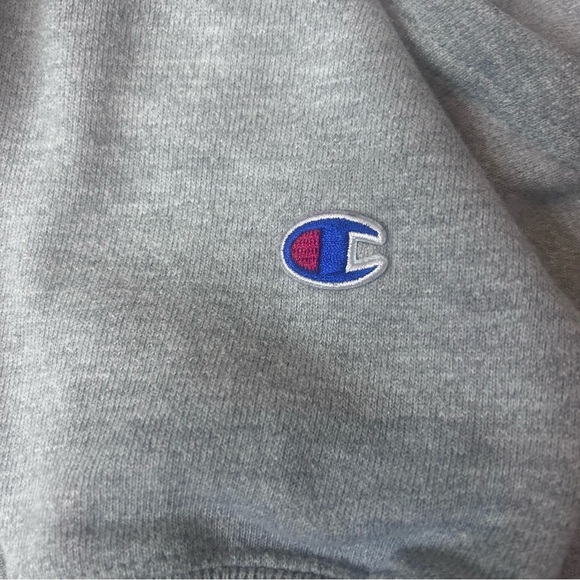 Champion Reverse Weave Men’s Medium Gray Hoodie Big C Logo Kangaroo Pockets - Picture 8 of 9